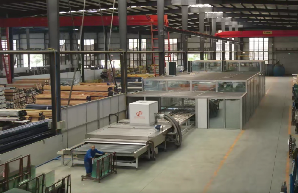 Laminated glass production line