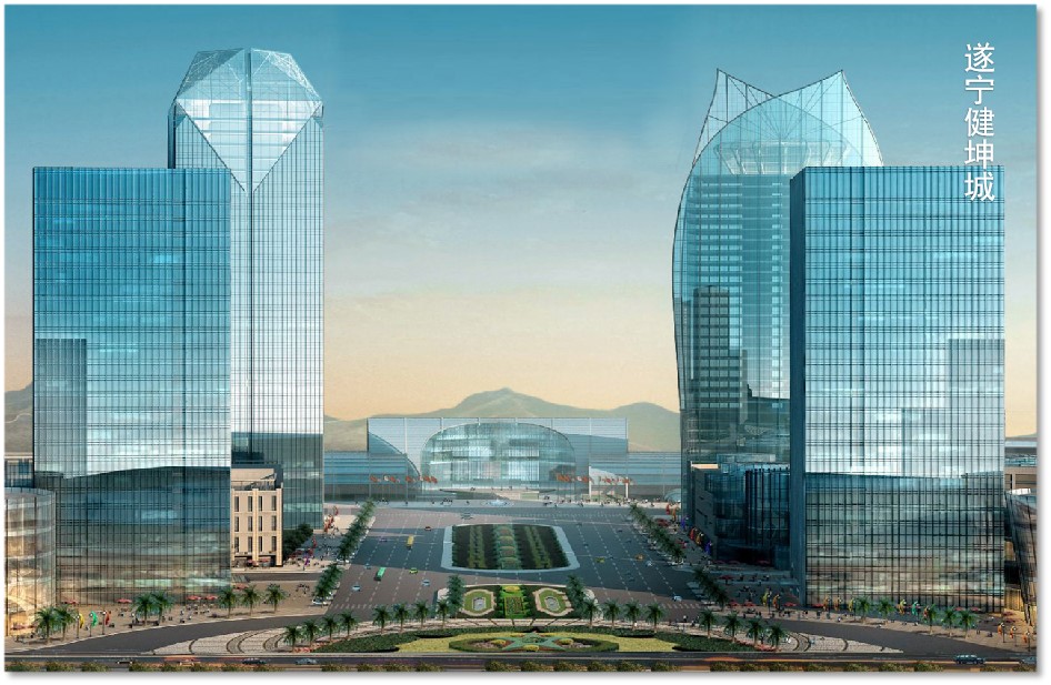 Jiankun City architectural glass reference project in Suining, Sichuan